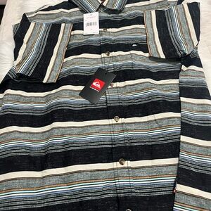 Quiksilver Men's Multicolor Striped Button Down Shirt